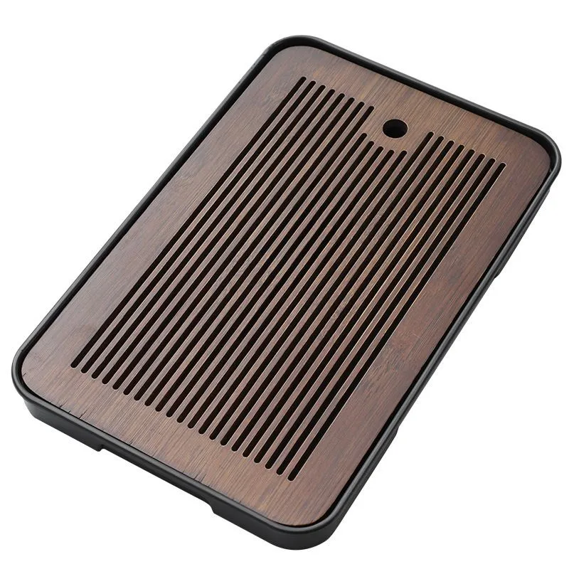 Natural Bamboo Tea Tray Set - 2-in-1 Water Storage & Drainage (Large Size)