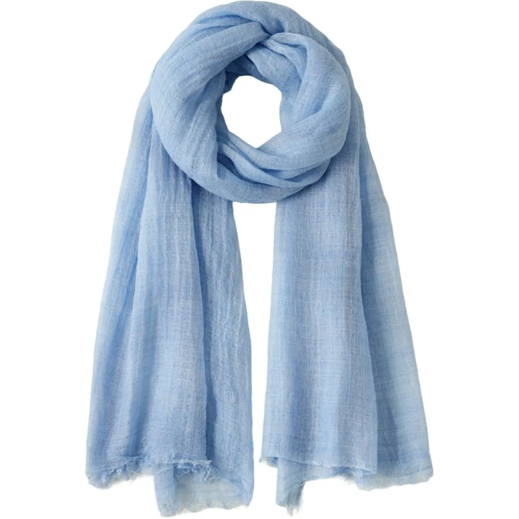 Autumn and Winter Solid Color Scarf Long Shawl Neck Scarf - Blue
