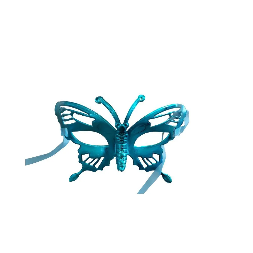 Butterfly Eye Mask - Elegant Plastic Masquerade Party Accessory - Blue