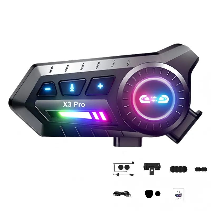 Wireless Motorcycle Bluetooth Helmet Headset - X3 PRO - Hard Microphone