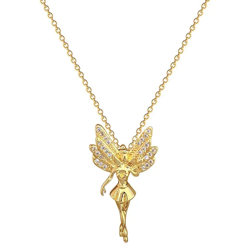 Exquisite Fashion Micro-inlaid Gorgeous Angel Wings Cute Necklace Charm