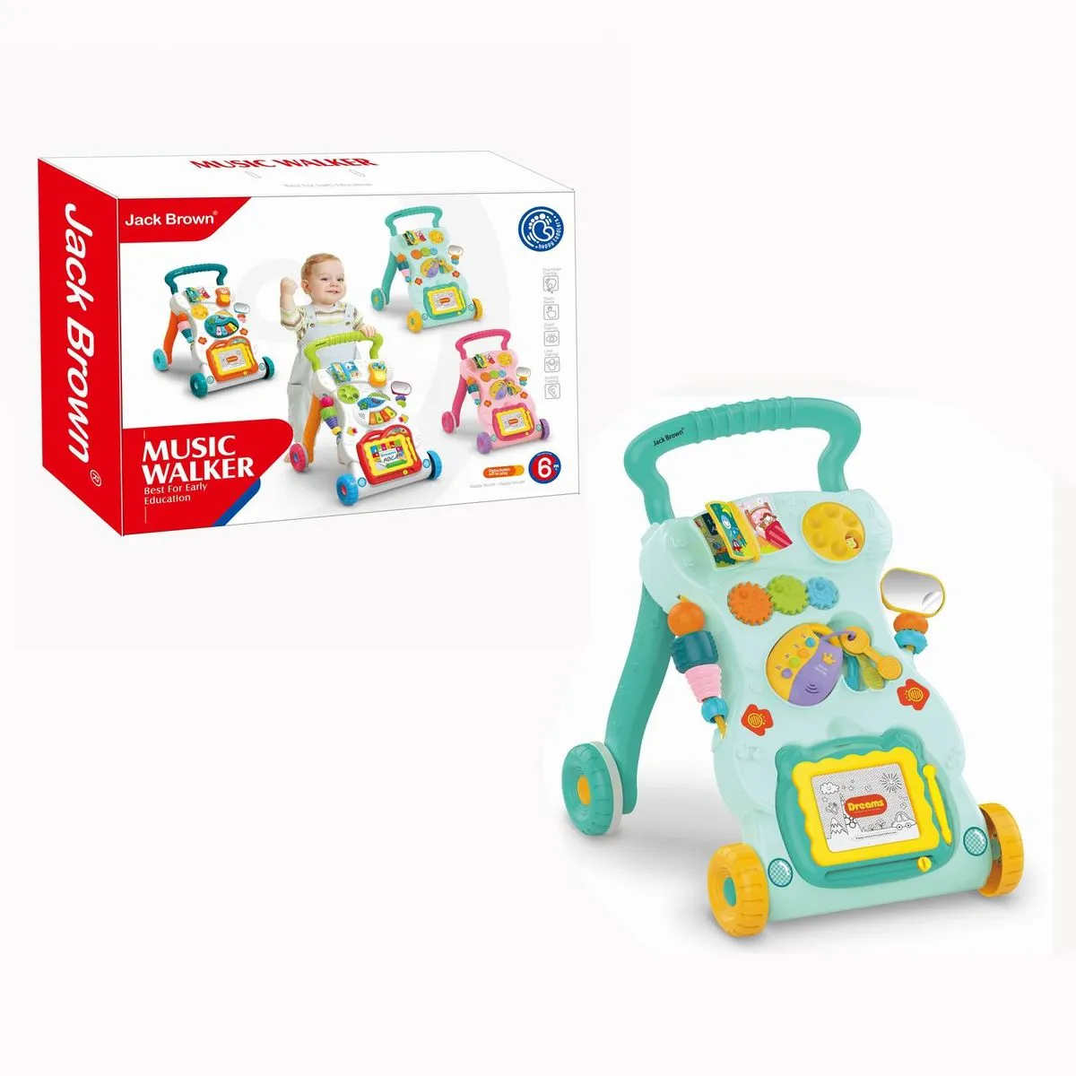 Jack Brown Multifunctional First Steps Baby Walker Toy - Green