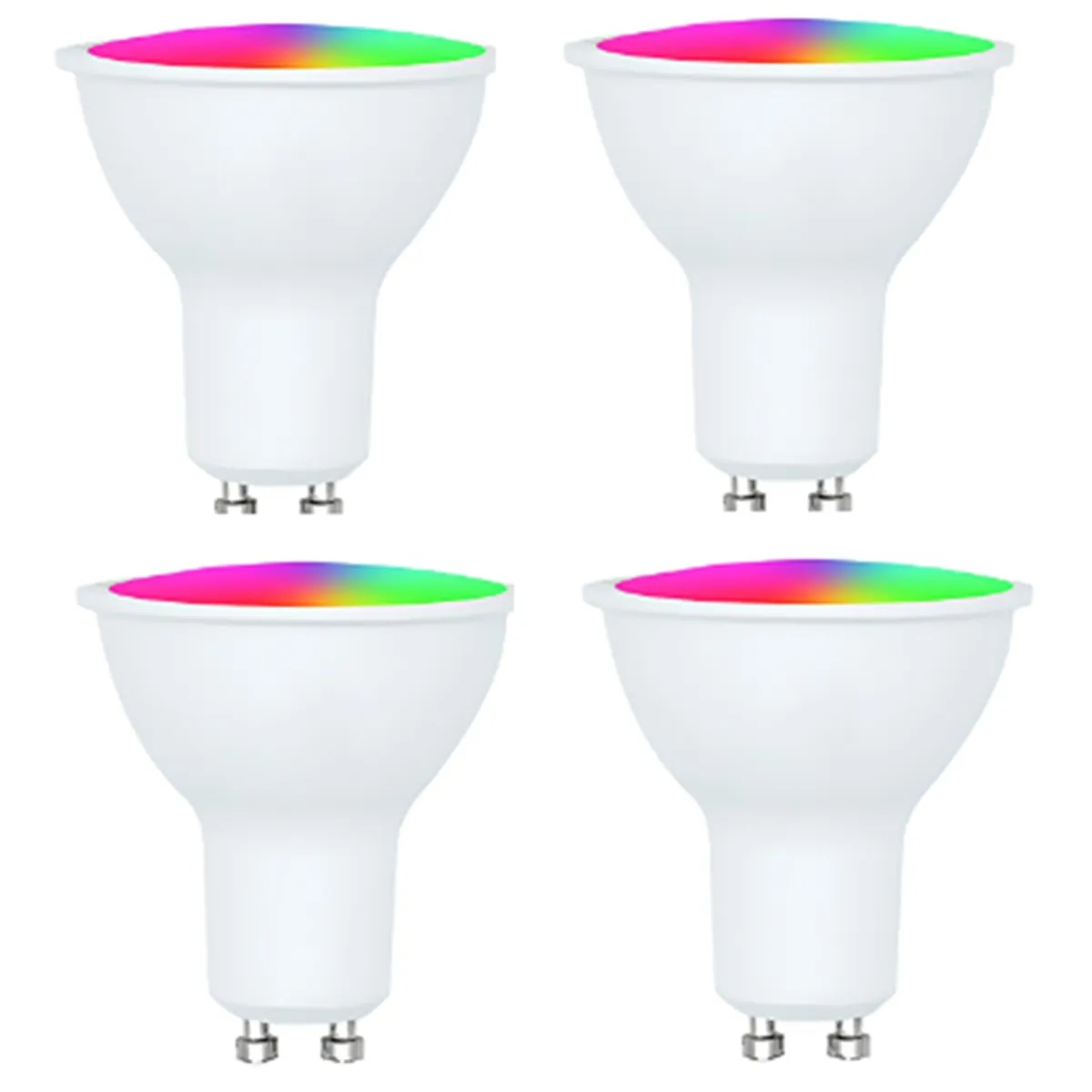 Tuya Bulb 4 Pack Gu10 Rgb Cw+Ww Led Light Bulbs Compatible with Universal