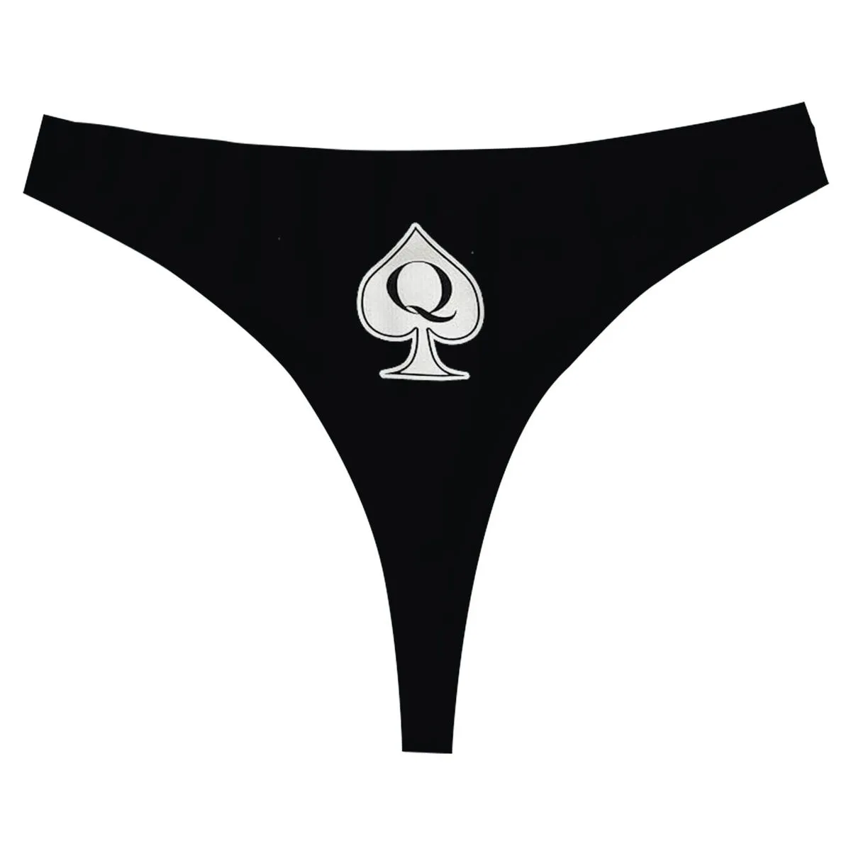 Queen of Spades QoS Thong Panty Spade with Letter Q Seamless G-string Gift