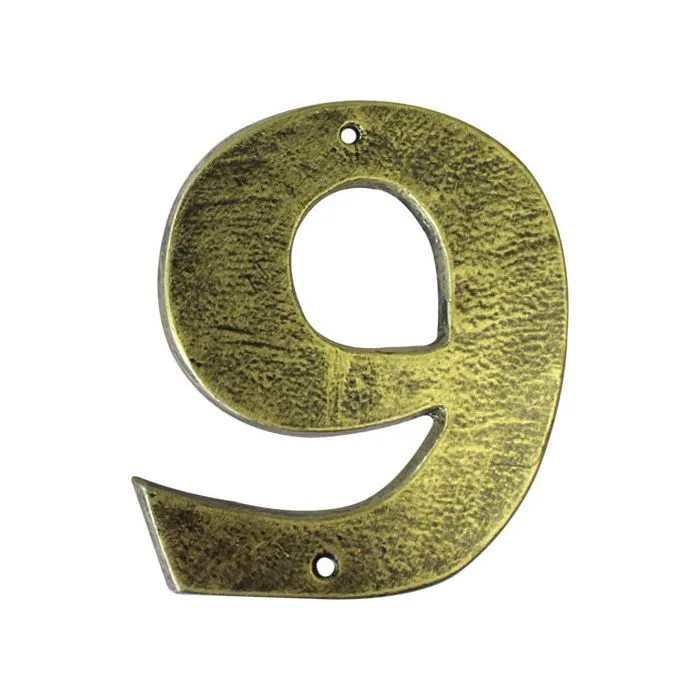 Antique Gold Numeral No .9 (200mm) - Gold