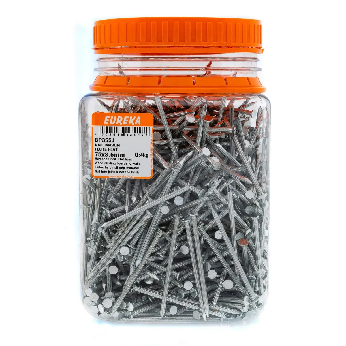 EUREKA Fluted Masonry Nail Flat 75 x 3.5mm Q:4kg BP355J