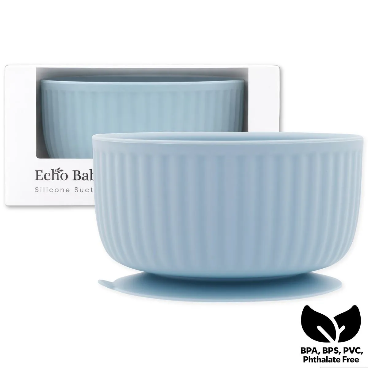 Echo Baby Silicone Suction Bowl -  Powder Blue
