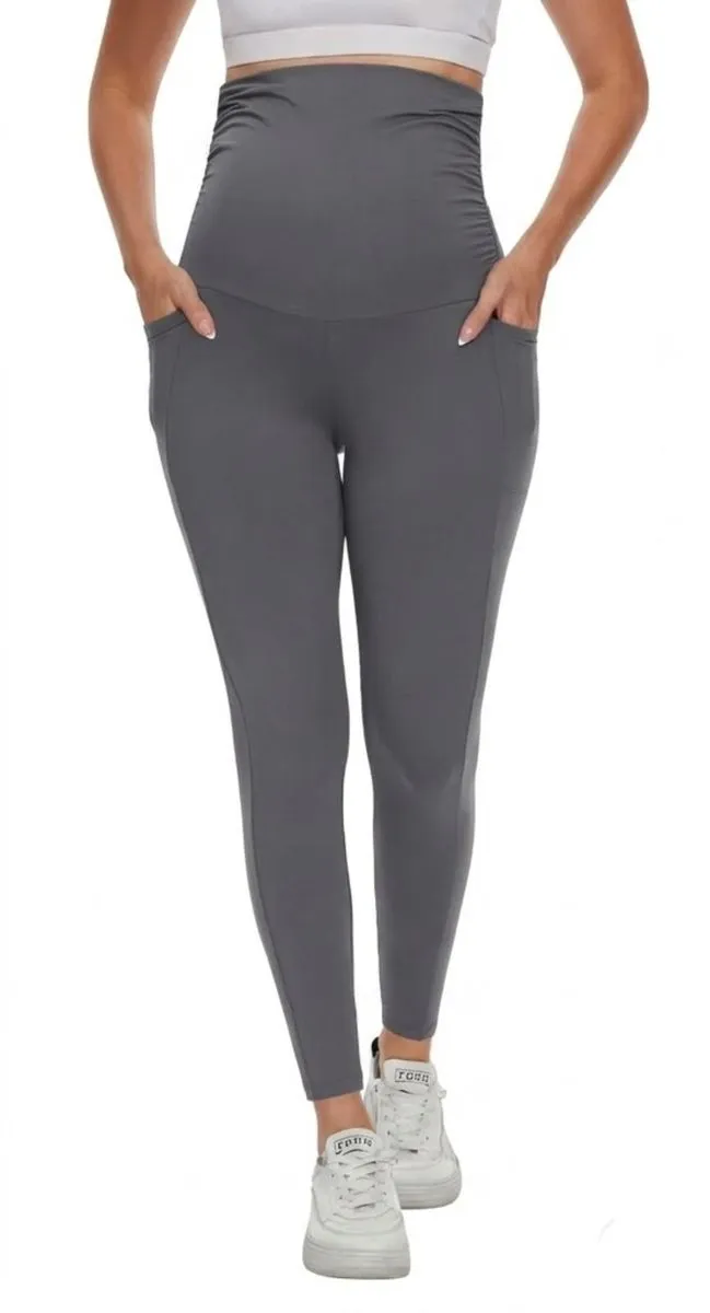 Butter-Soft Maternity Capri Leggings Over The Belly Workout Yoga Pants