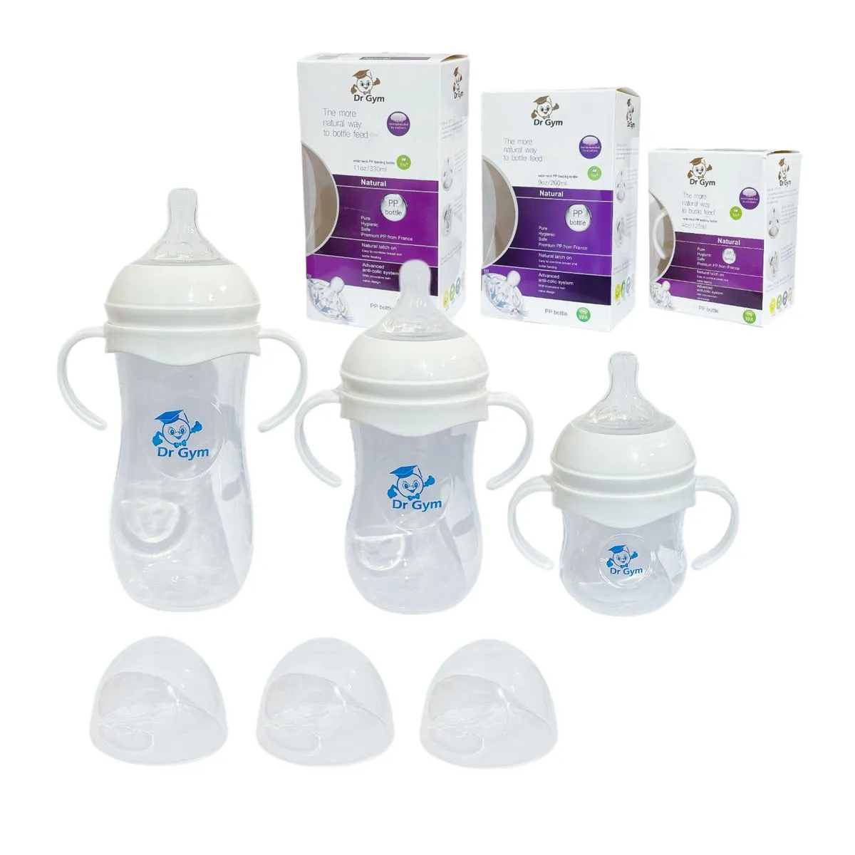 Baby Feeding Bottle Set - 125ml & 260ml & 330ml - 3 Pack