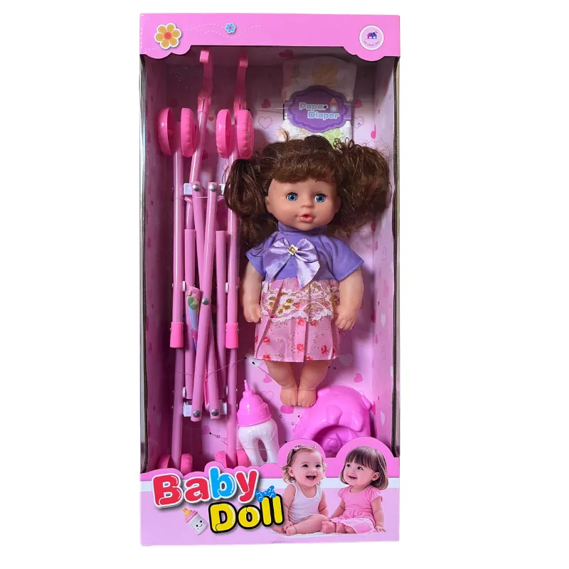 Baby Doll Care Play Set with Stroller & Accessories - Pretend Play Toy