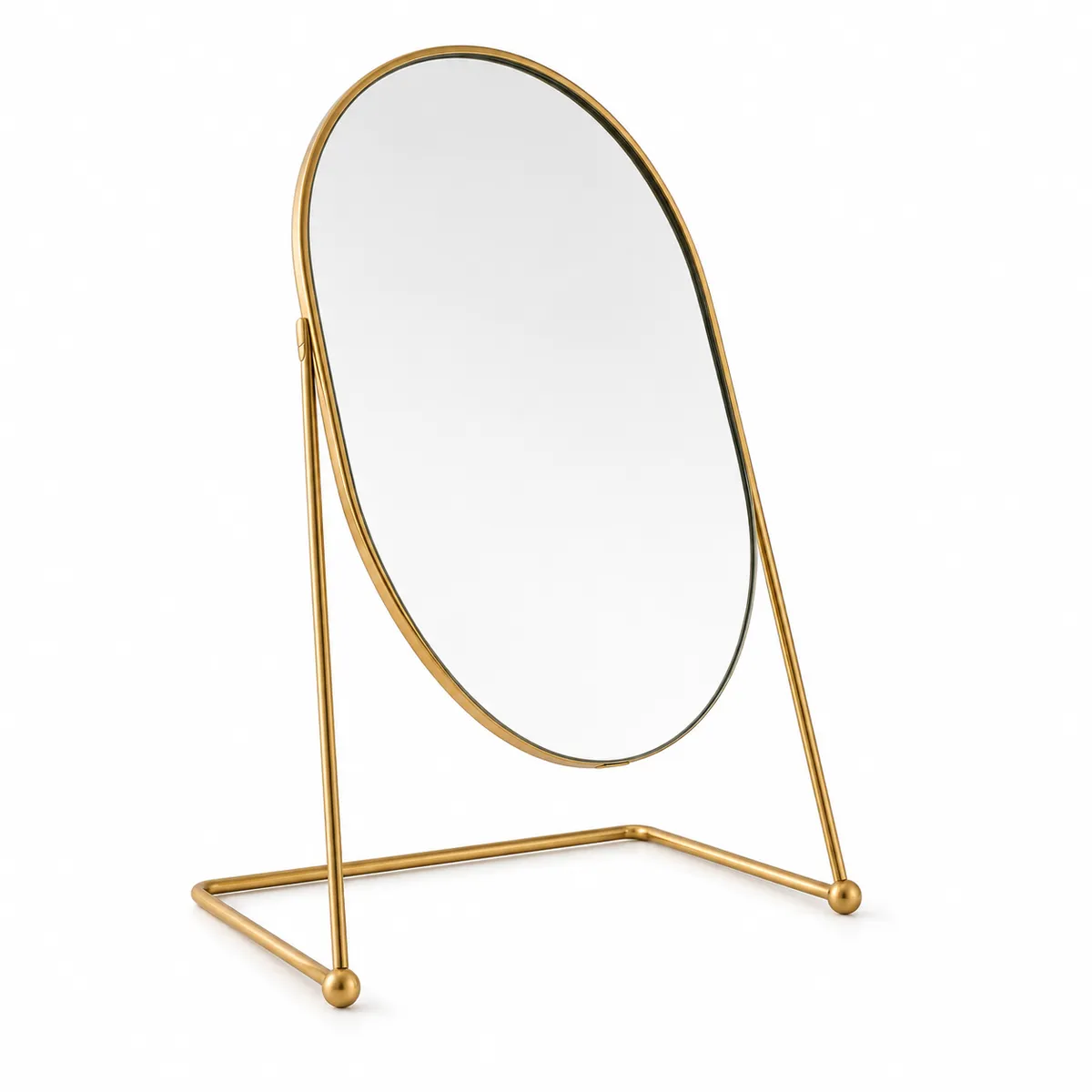 DH Living Vanity Mirror with Gold Metal Frame - Modern Tabletop Makeup