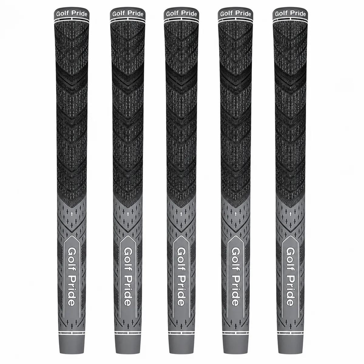 Golf Pride MCC Plus4 Midsize Golf Grip Pack (5 Pack) - Grey & Black