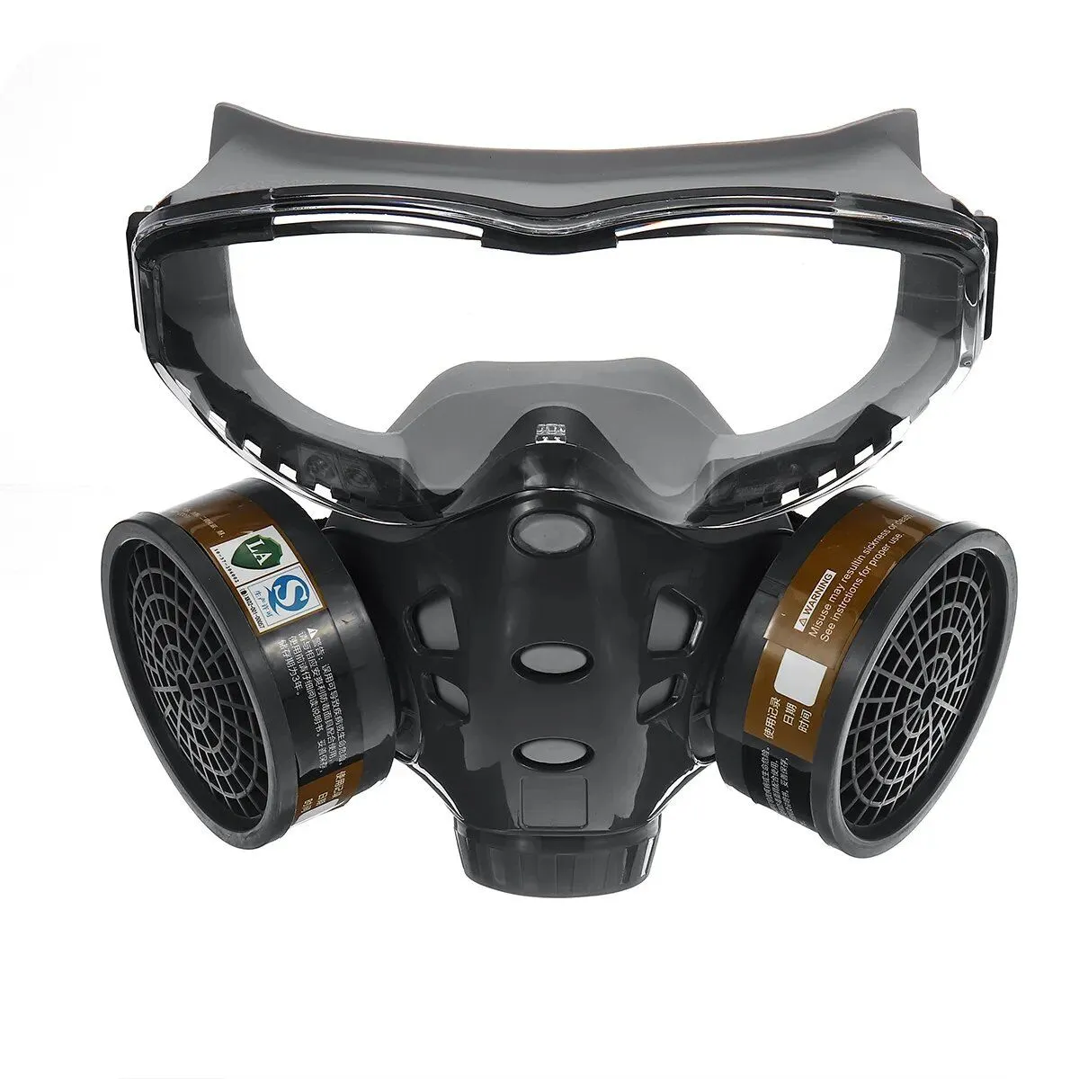 Gas Respirator Mask With Safety Goggles