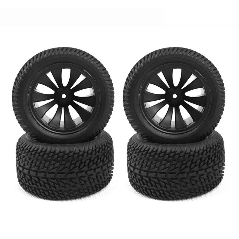 4Pcs 90mm Rubber Tires Tyre Wheel for Wltoys 144001 124019 12428