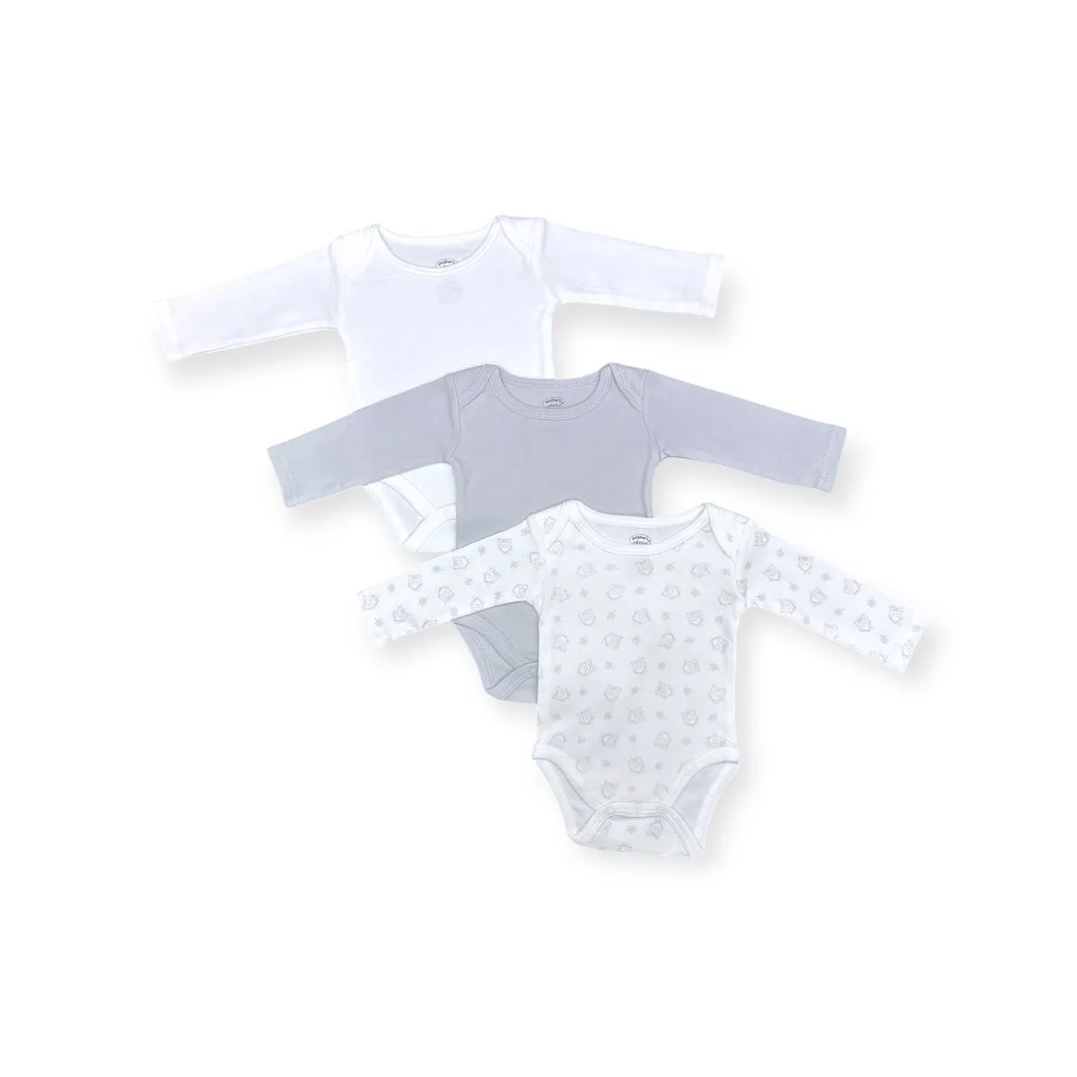 Mothers Choice 3-Pack Long Sleeve Baby Basic Bodysuits - House Print