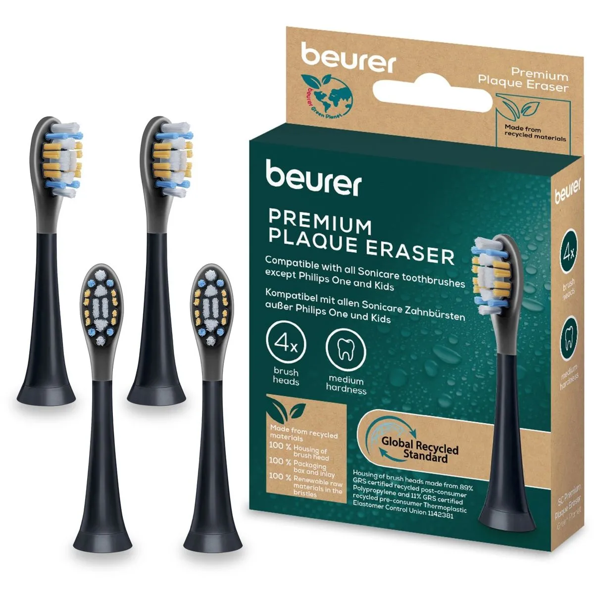 Beurer Toothbrush Heads Also Compatible with Philips Sonicare: Plaque Erase