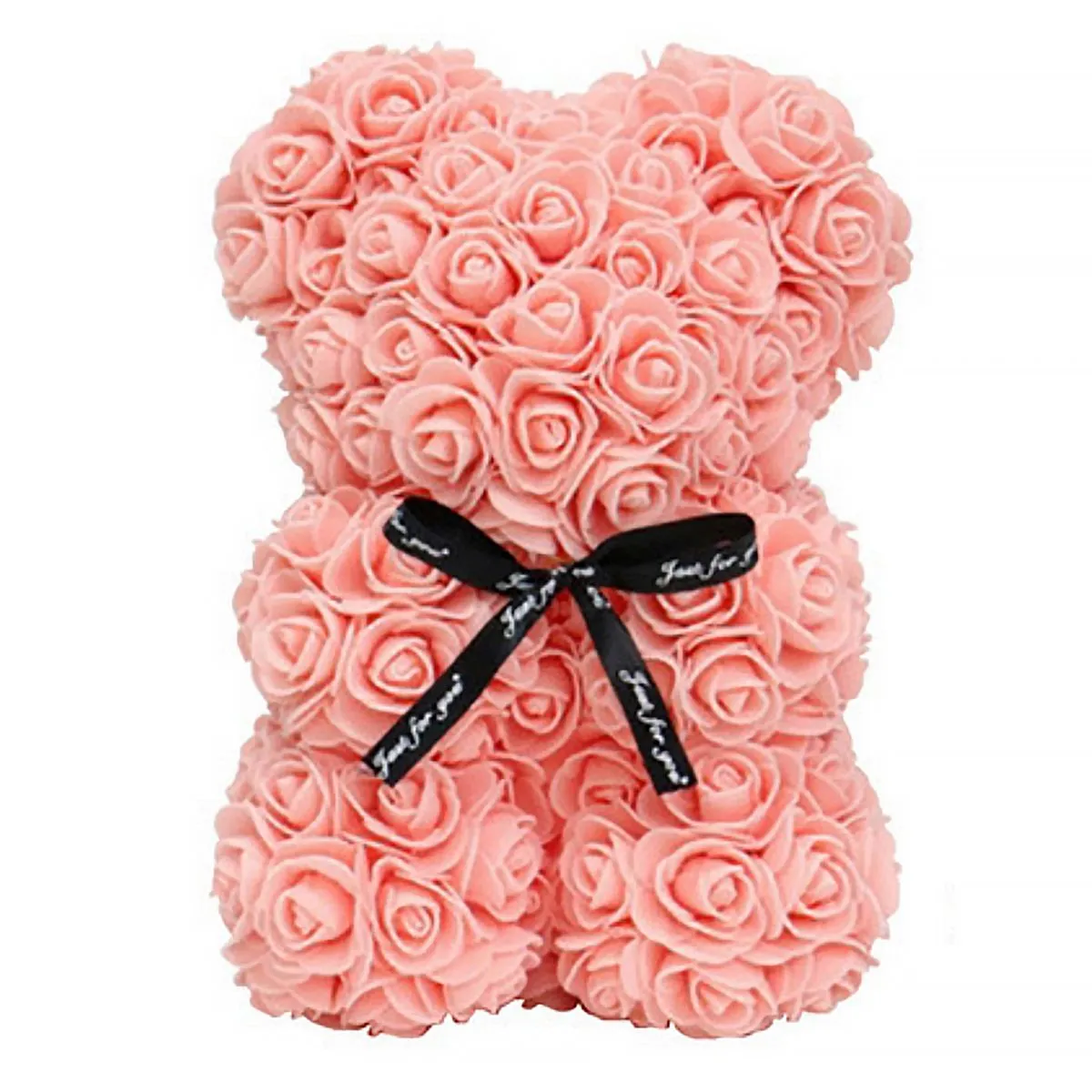Preserved Rose Teddy Bear Expresses Love Valentine's Day Romance Gift Love - Flesh Pink
