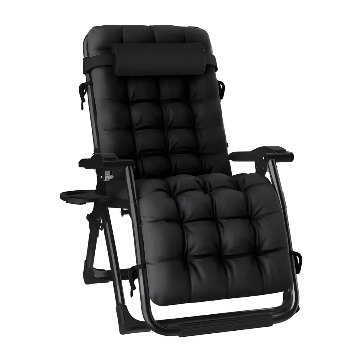 High Quality Foldable Outdoor Garden Lounge Chair Nap Chair Outdoor Chair - Black