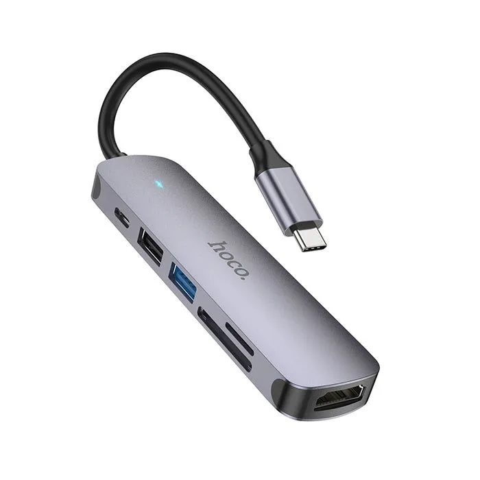 USB C 6-in-1 Docking Station - 4K HDMI, 100W PD & USB Ports-HOCO-HB28