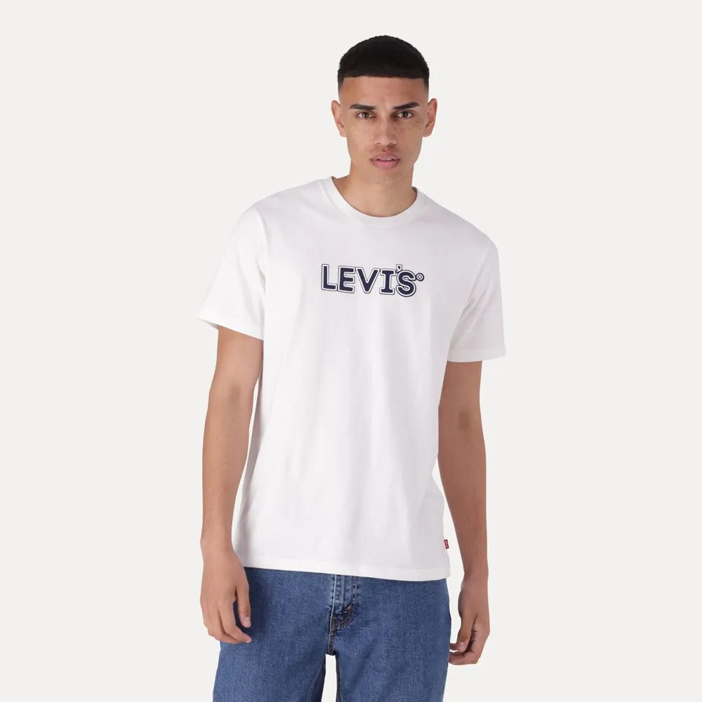 Levi's Men's Classic Graphic Crewneck T-Shirt White Padded Logo