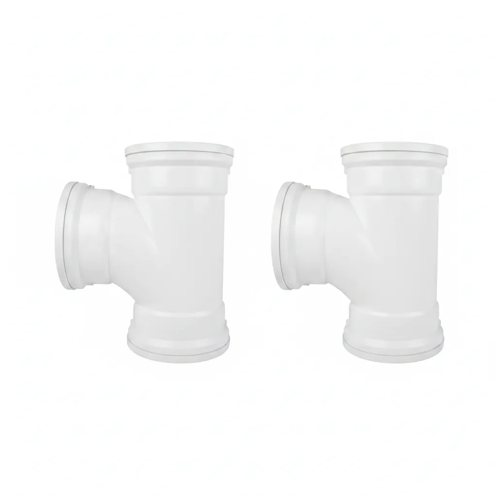 Polypropylene 90-Degree Junction Fitting 110mm for Plumbing - 2 Pack
