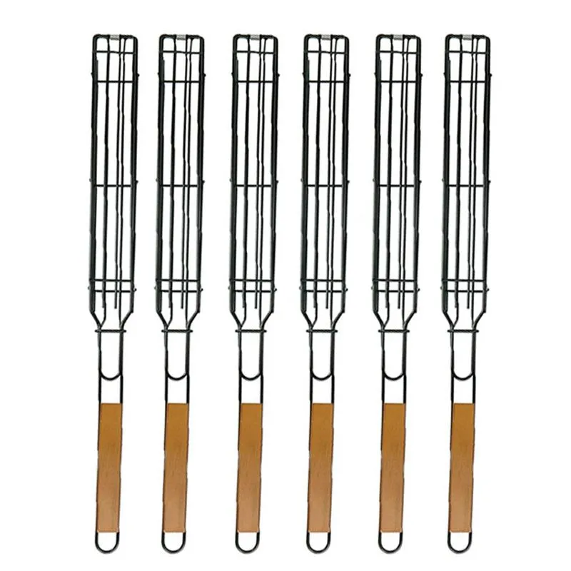 YAX- 6 Pieces Grilling Baskets Grill Grate for Vegetables, Chicken, Meat