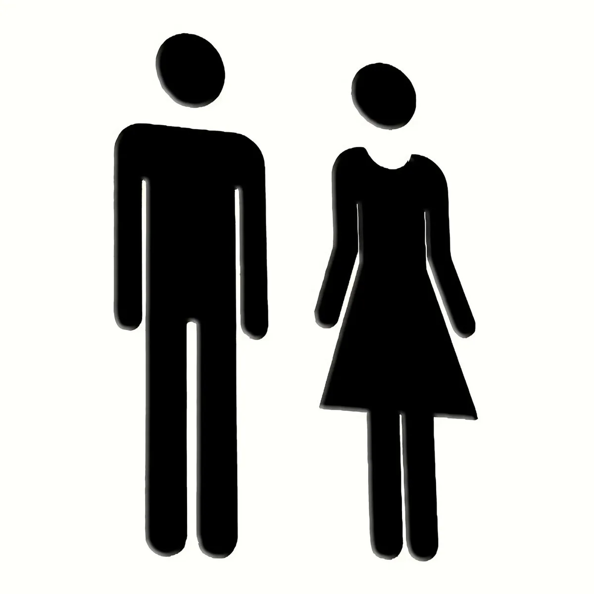 Toilet Stickers 1 pair of self-adhesive bathroom signs - Men's and Women's - Black