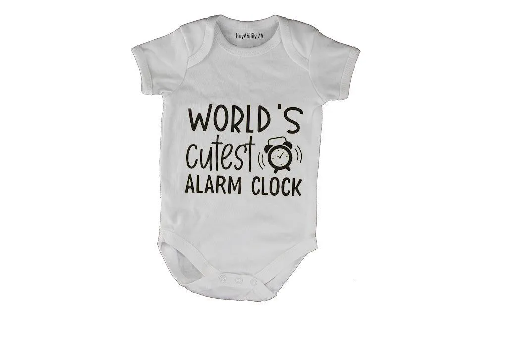World's Cutest Alarm Clock - Short Sleeve - Baby Grow