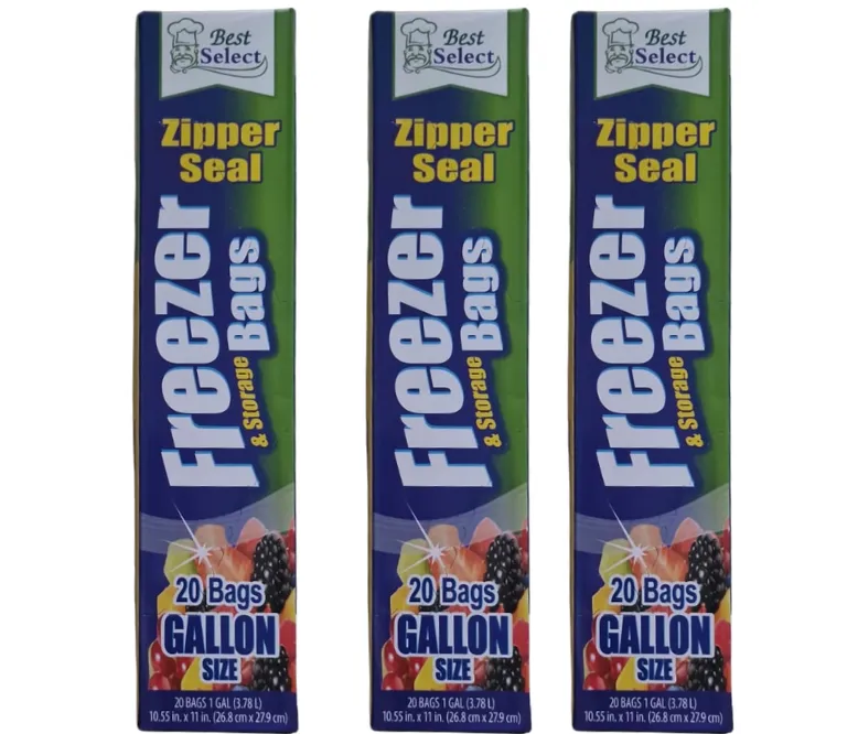 Freezer & Storage Bags - Zip Seal Freezer/Sandwich Bags - 60Bags - Gallon