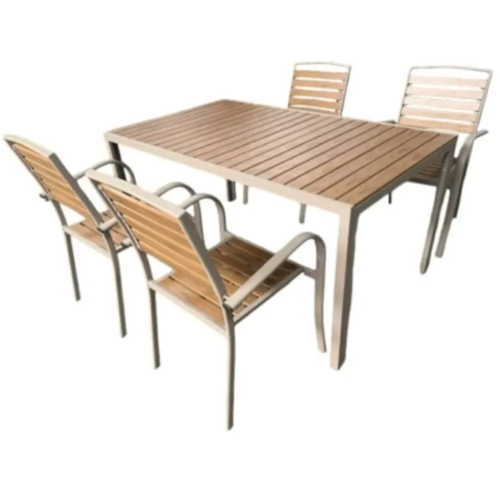 WOODLY Birk Outdoor Dining set 6 seater Natural Fiber Table & Chair Set