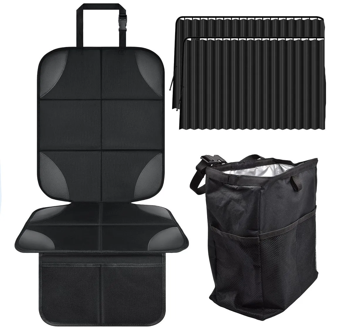 Car Seat Protector Durable for Child Car Seat With Window Shades &Trash Bag