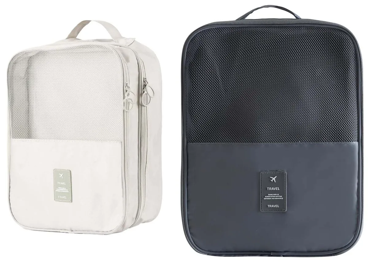 2 Piece Shoe Bags for Travel Holds 3 Pair of Shoes
