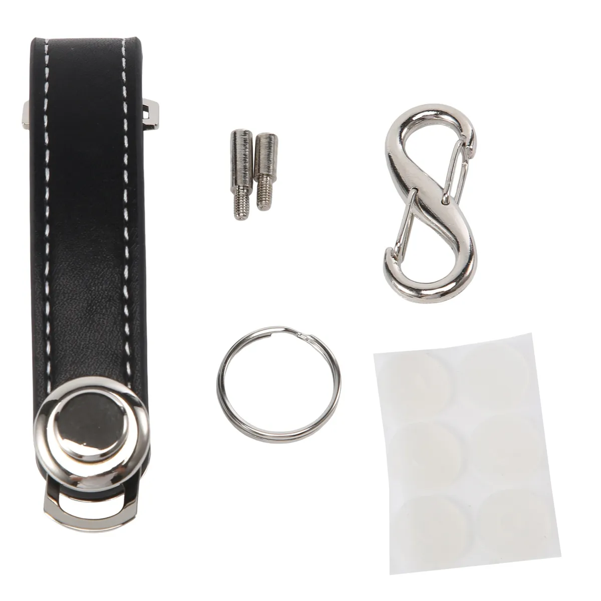 Car Key Pouch Case Wallet Holder Chain Key Wallet Ring Pocket Black
