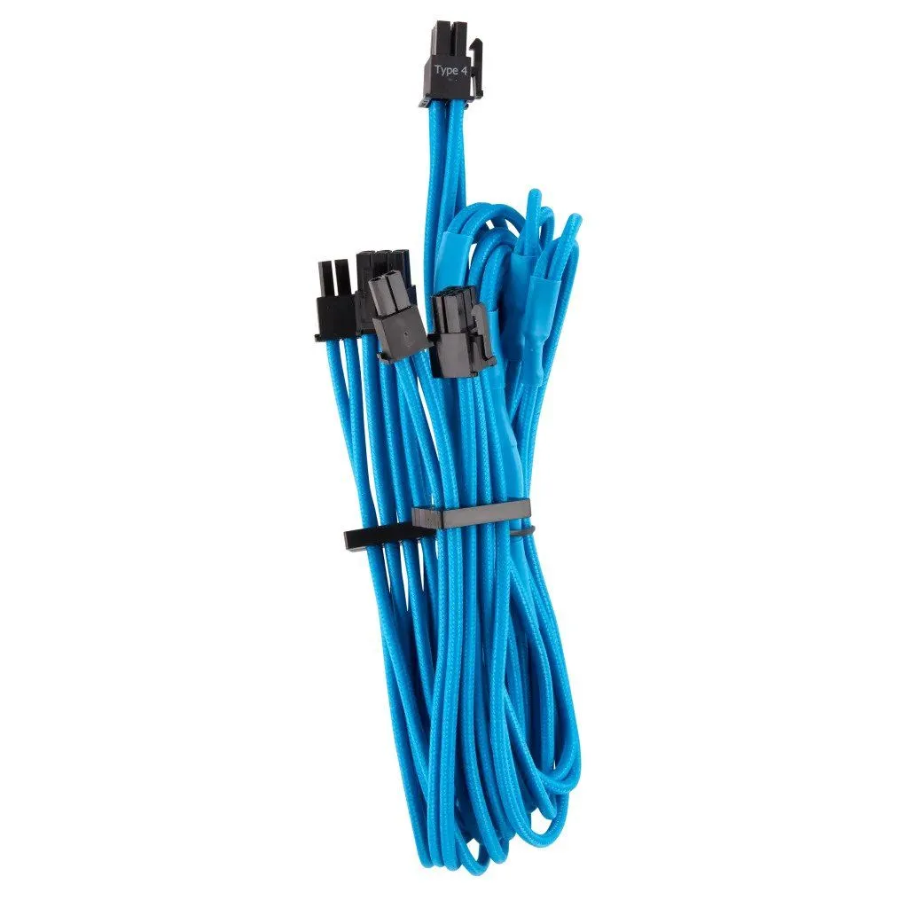 Corsair Individually Sleeved PCIe Cables (Dual Connector) Type 4 Gen 4 Blue