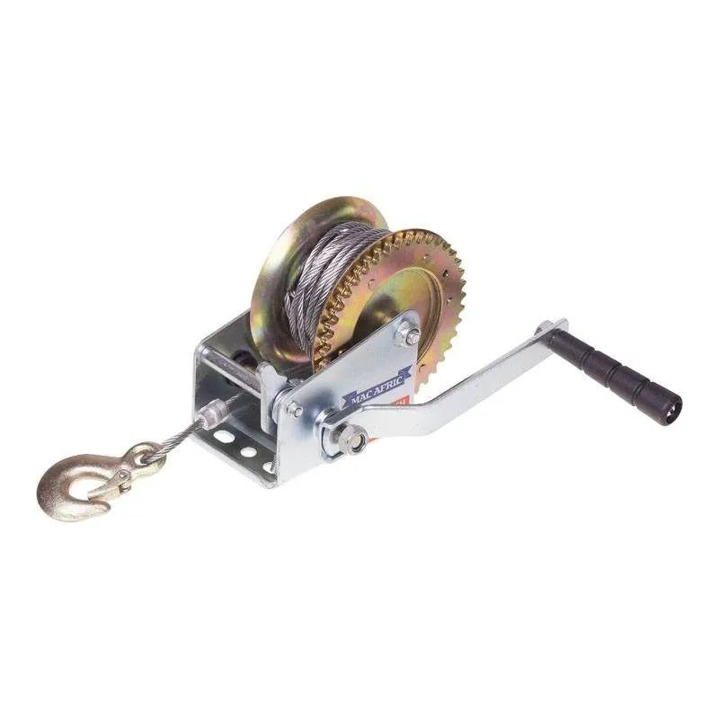 1000 lbs (450kg) Hand Gear Winch with Steel Cable