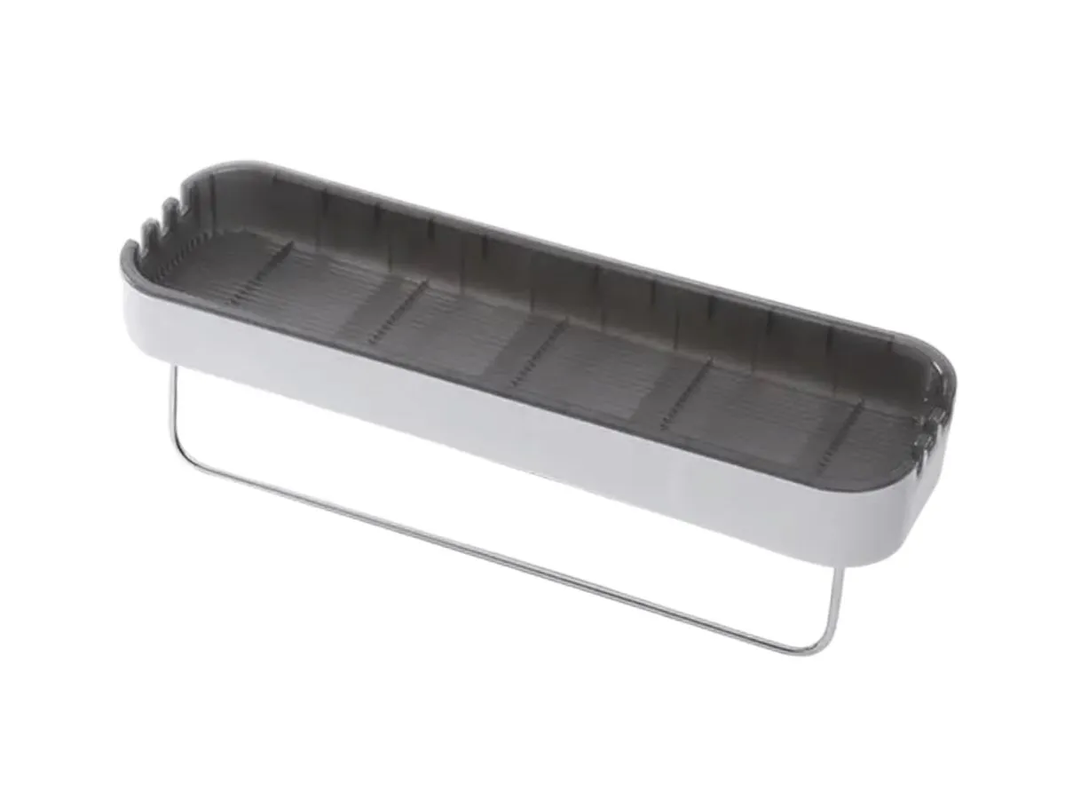 2-in-1 Wall-Mounted Bathroom Storage Rack with Towel Bar- 42cm