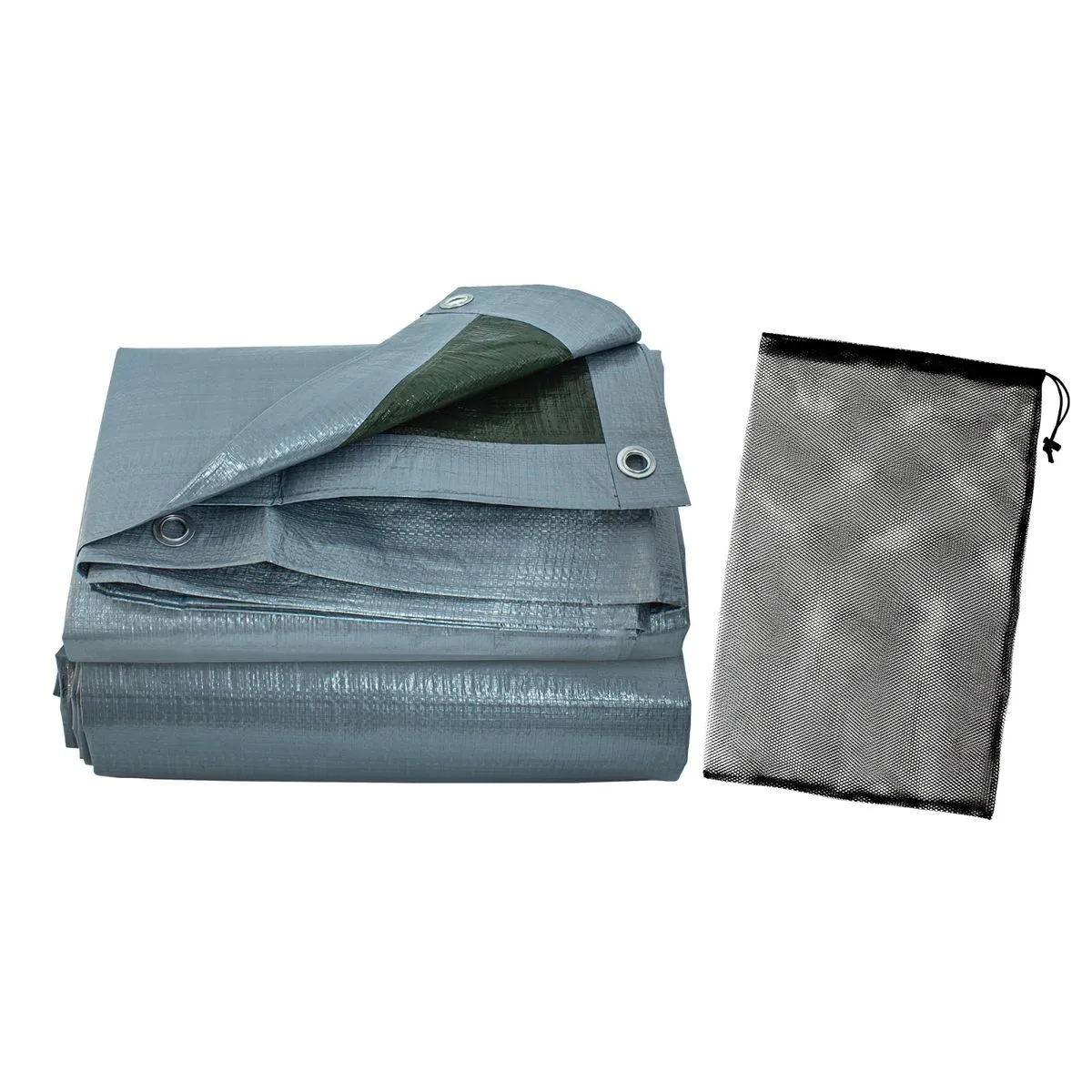Leisure Quip Silver Waterproof UV Protected Tarpaulin with Storage Bag 3X7M