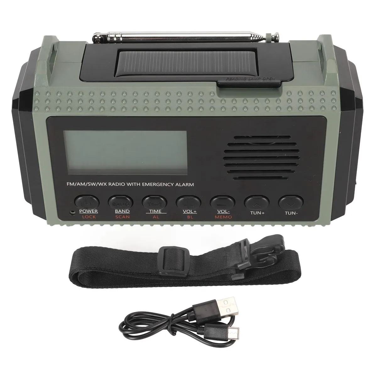 Emergency Radio FM AM SW LCD Digital Display Hand Crank Radio for Outdoor