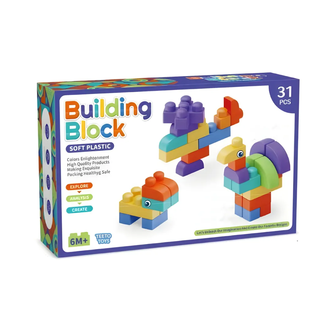 Soft Plastic Building Blocks Set - Toys for Toddlers