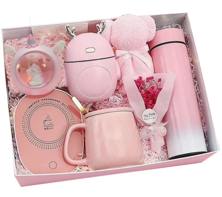 Women's Gift Set Constant Temperature Desk Heating Pad, Humidifier - 9 Pcs