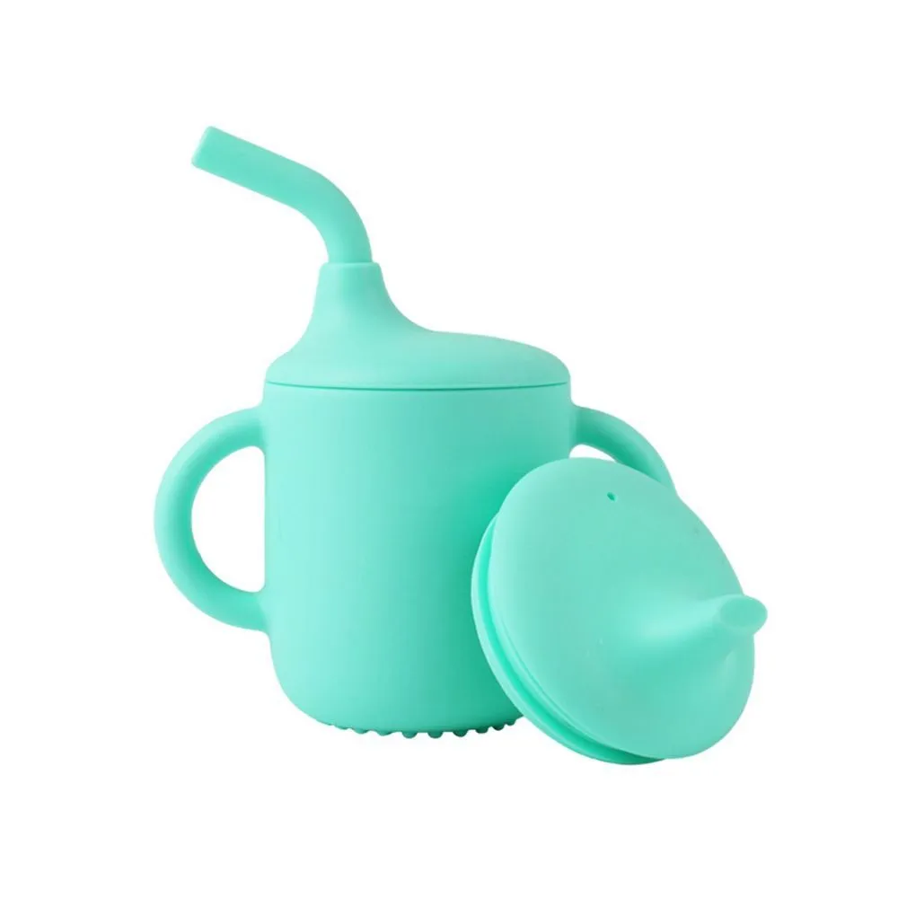 Cuddle Campus Sippy Cups Shatterproof Silicone Straw Cup - Green