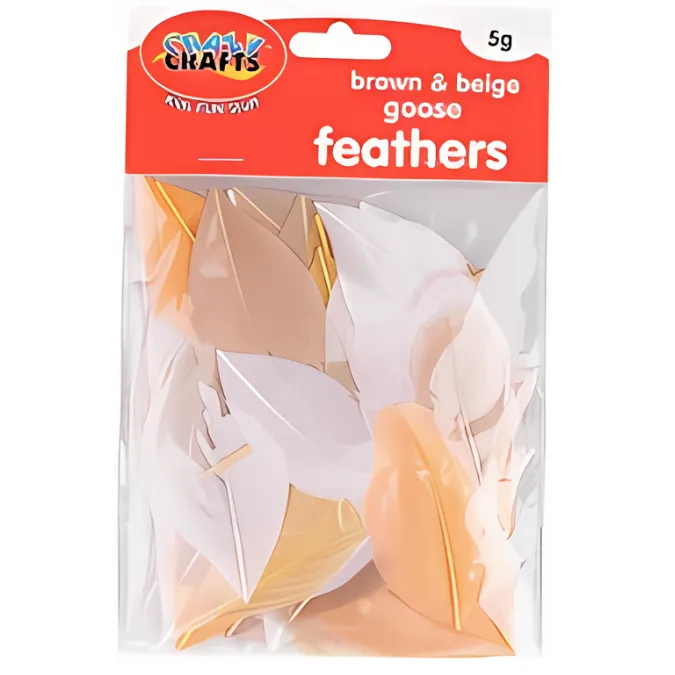 Crazy Crafts Goose Feathers 5g - Brown& Beige 