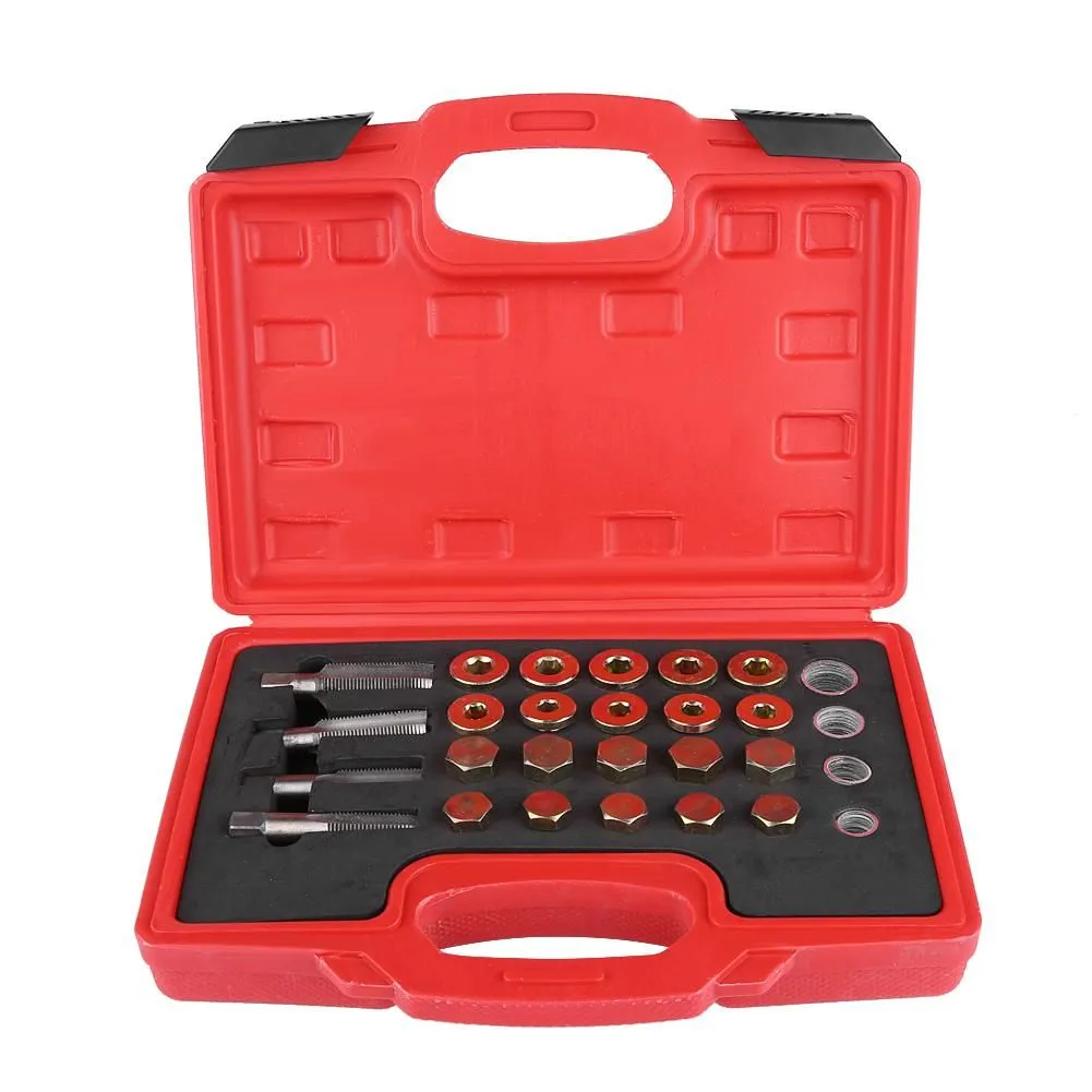 64Pcs Oil Pan Thread Repair Kit with Taps and Drain Plugs