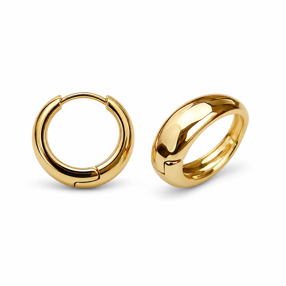 Minimalist Teardrop Hoop Earrings Smooth Statement Fashion Jewellery