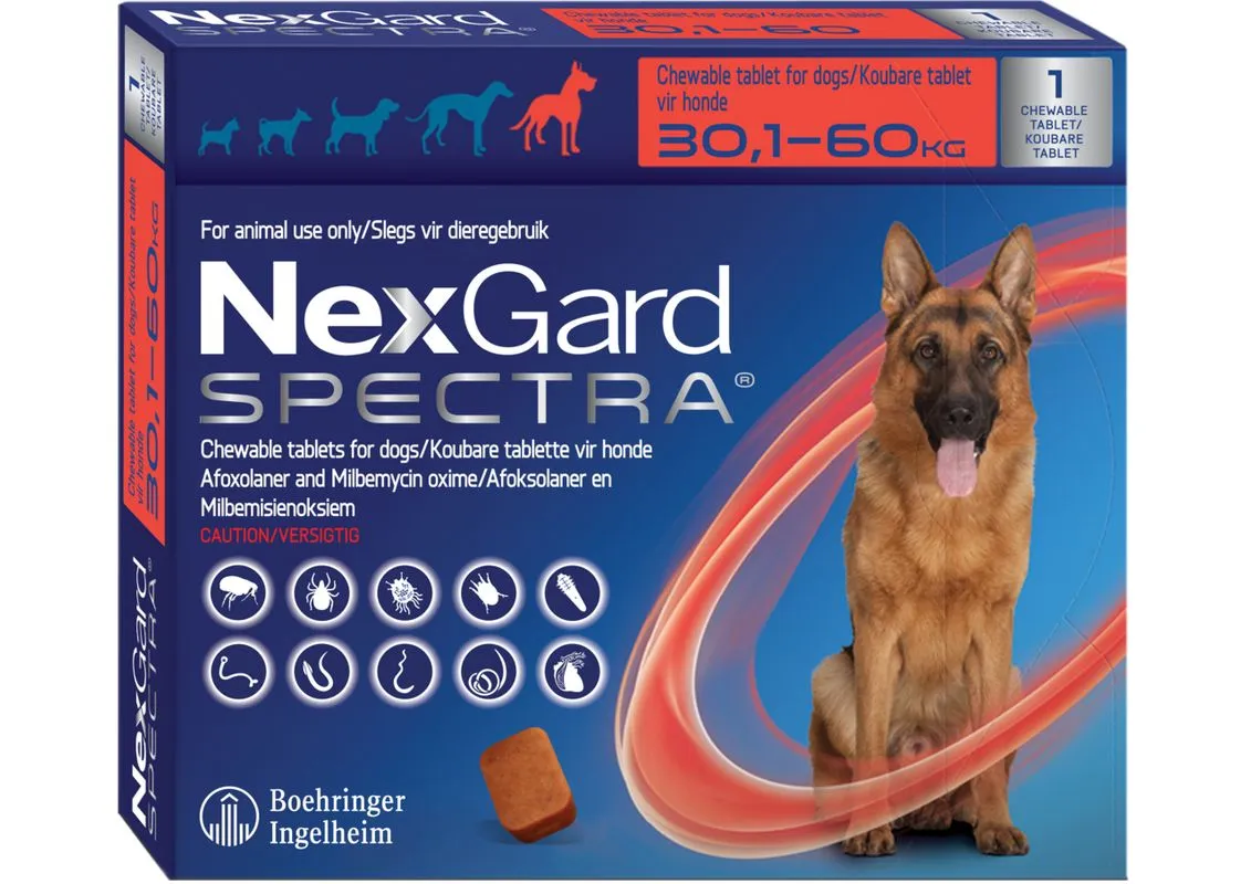 Nexgard Spectra Chewable Tablet for Dogs 30,1-60,0kg - 1 Tablet