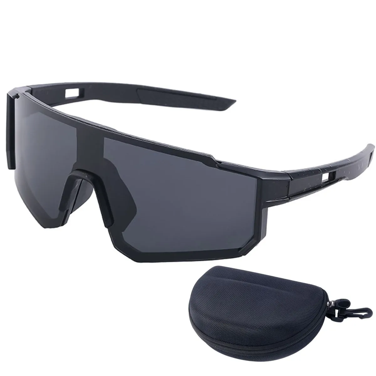 Cycling Sunglasses UV400 Protection Sports Cycling Glasses with Storage Box - Ink dot black