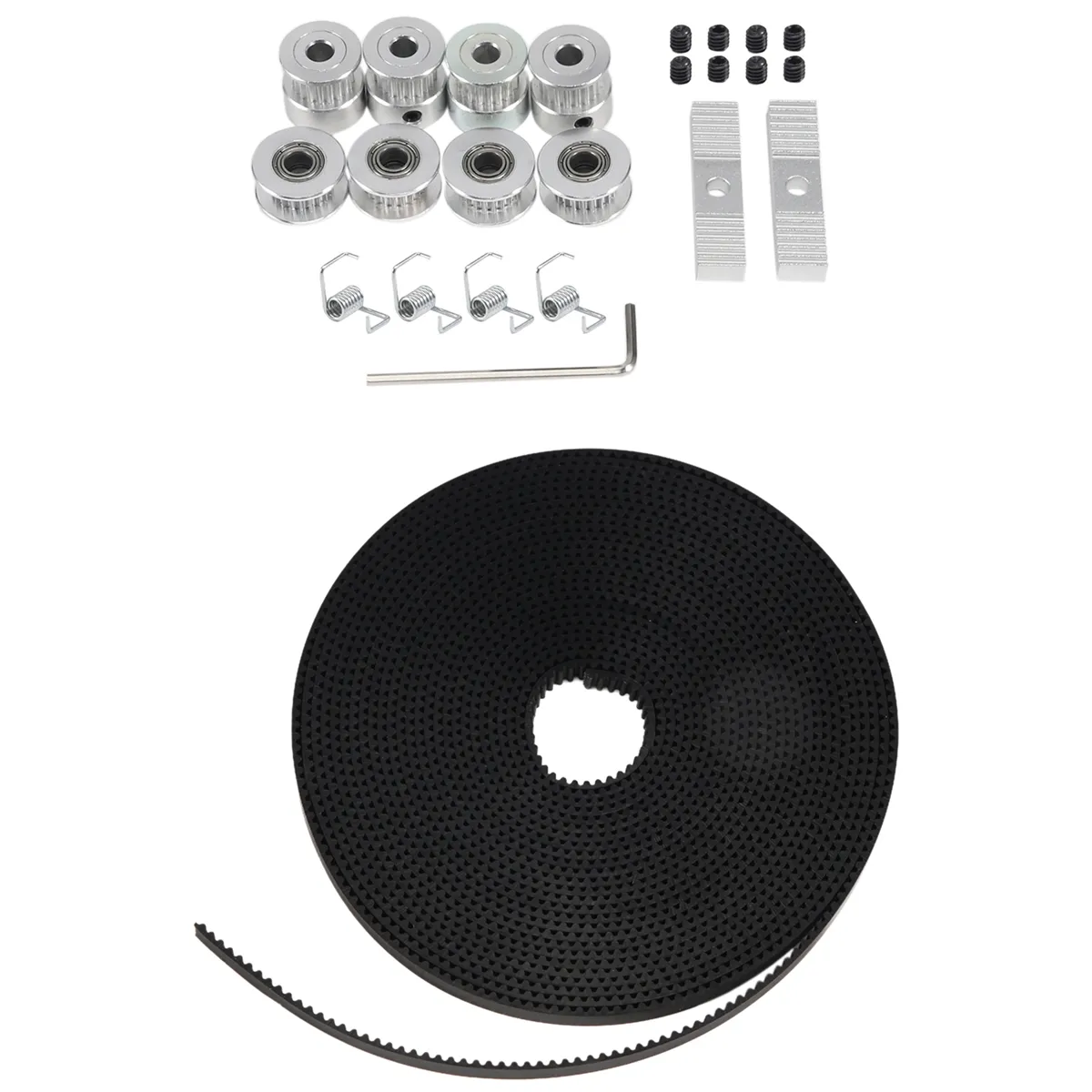 5Mx6Mm Belt+4Pcs Pulley+4Pcs Idler+4Pcs Spring+2Pcs Compatible with None