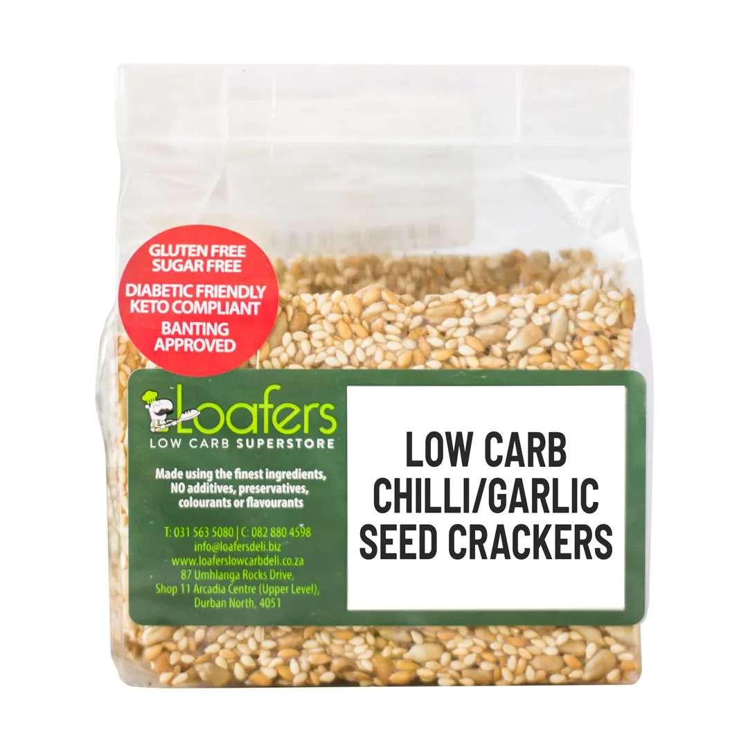 Loafers Low Carb Chilli/Garlic Seed Crackers - 3 Packs
