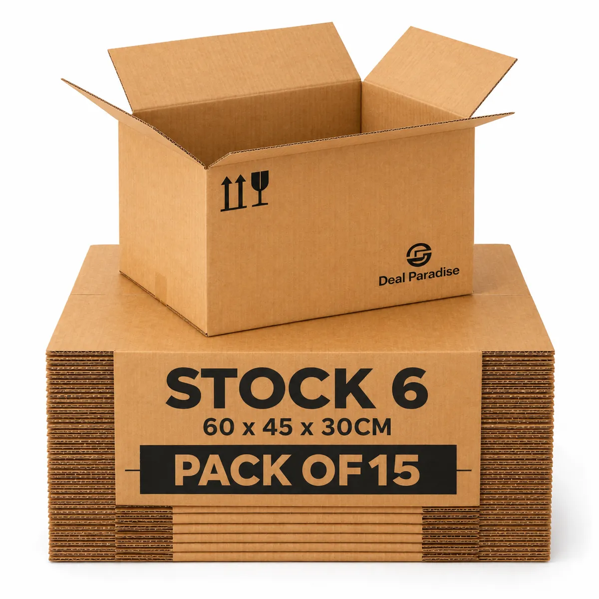 Cardboard Moving Boxes Stock 6 15 PACK Heavy Duty Storage 60x45x30cm