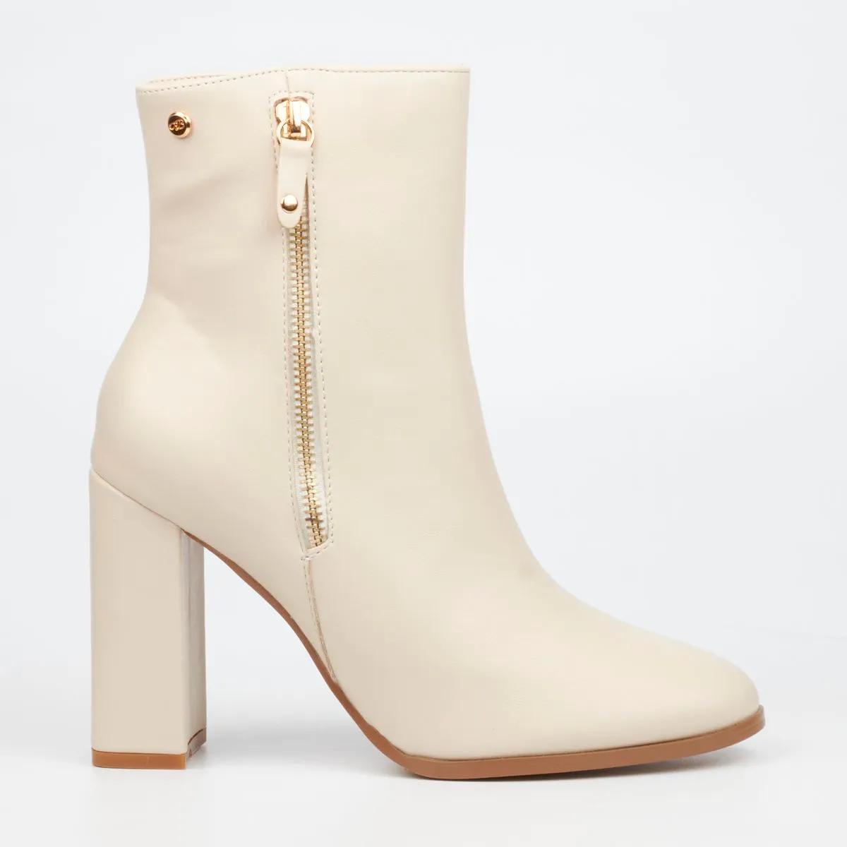 Miss Black Shania 3 Women Faux Leather Ankle Boots - Bone